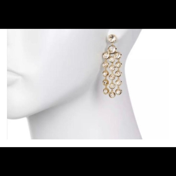 Kate Spade 12k Gold Sparkle Chandelier Earrings - Picture 3 of 4
